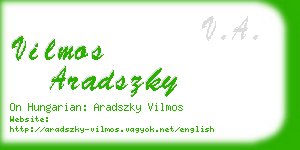 vilmos aradszky business card